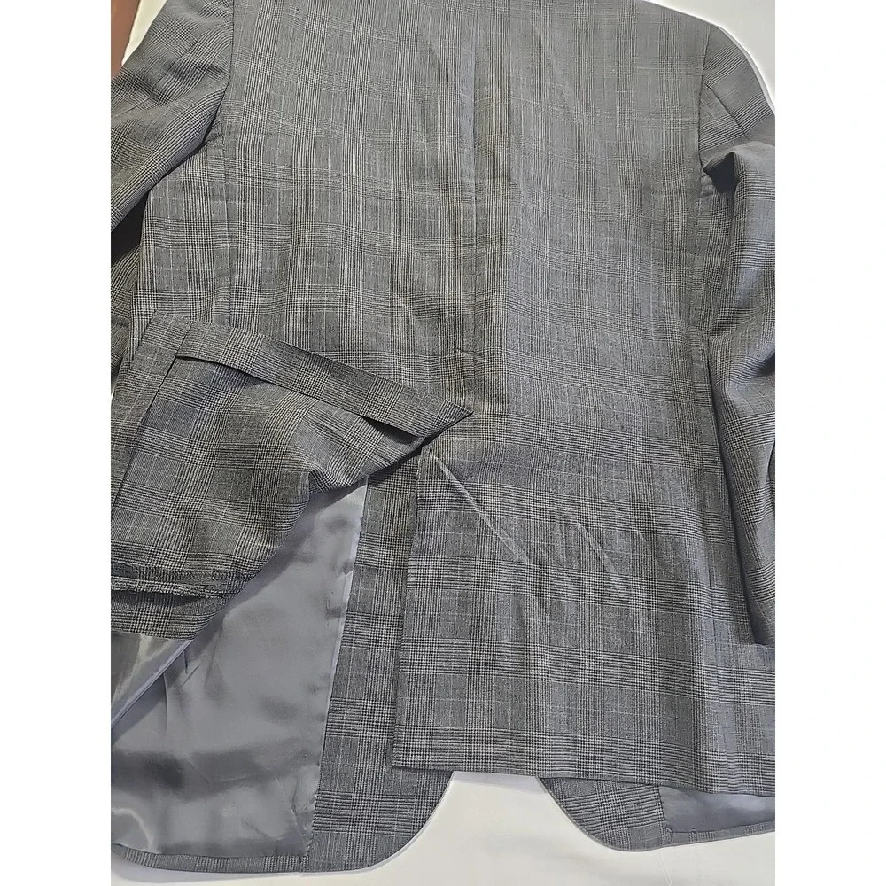 Brooks Brothers 1818 USA Made Wool 43R Suit Blazer Coat Jacket Gray Plaid Mens